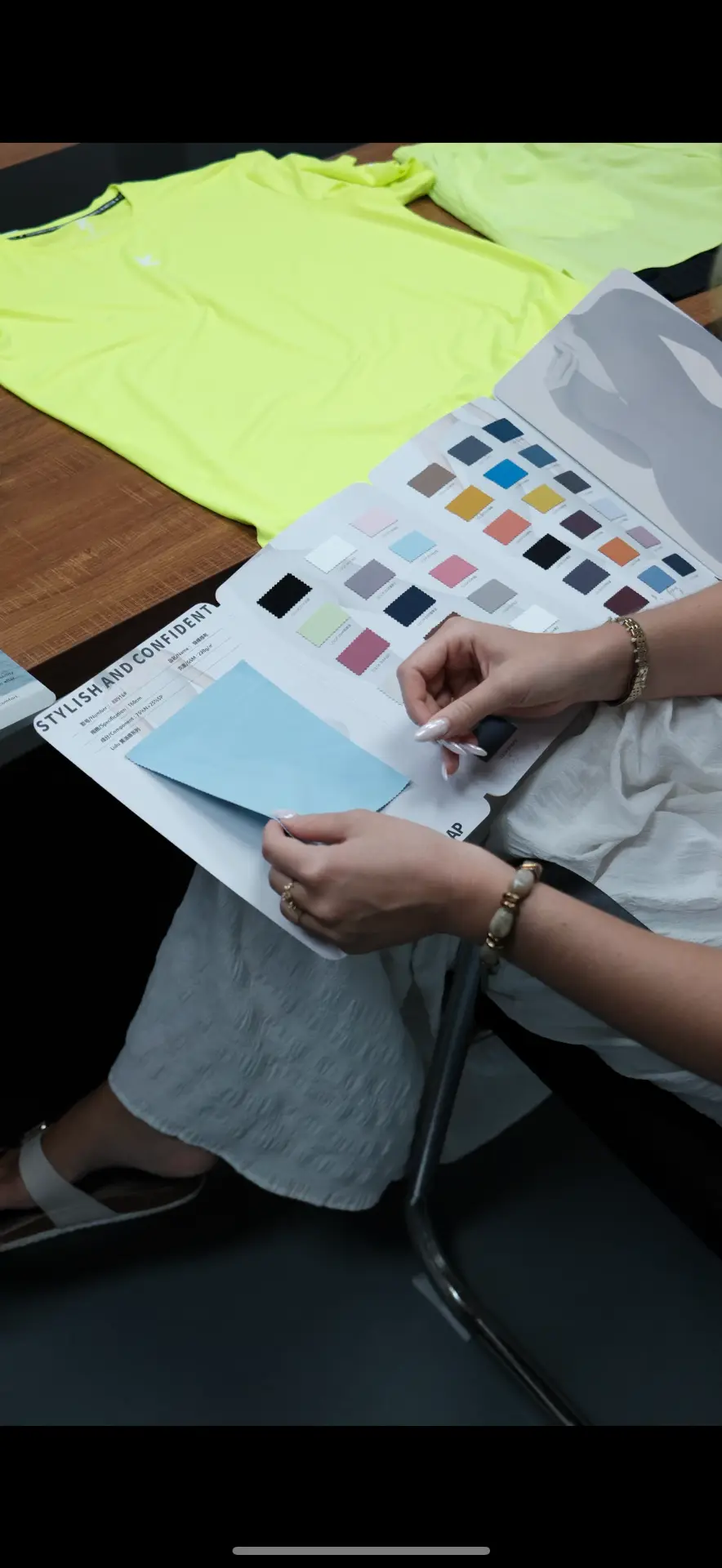 Material, colour and sample review